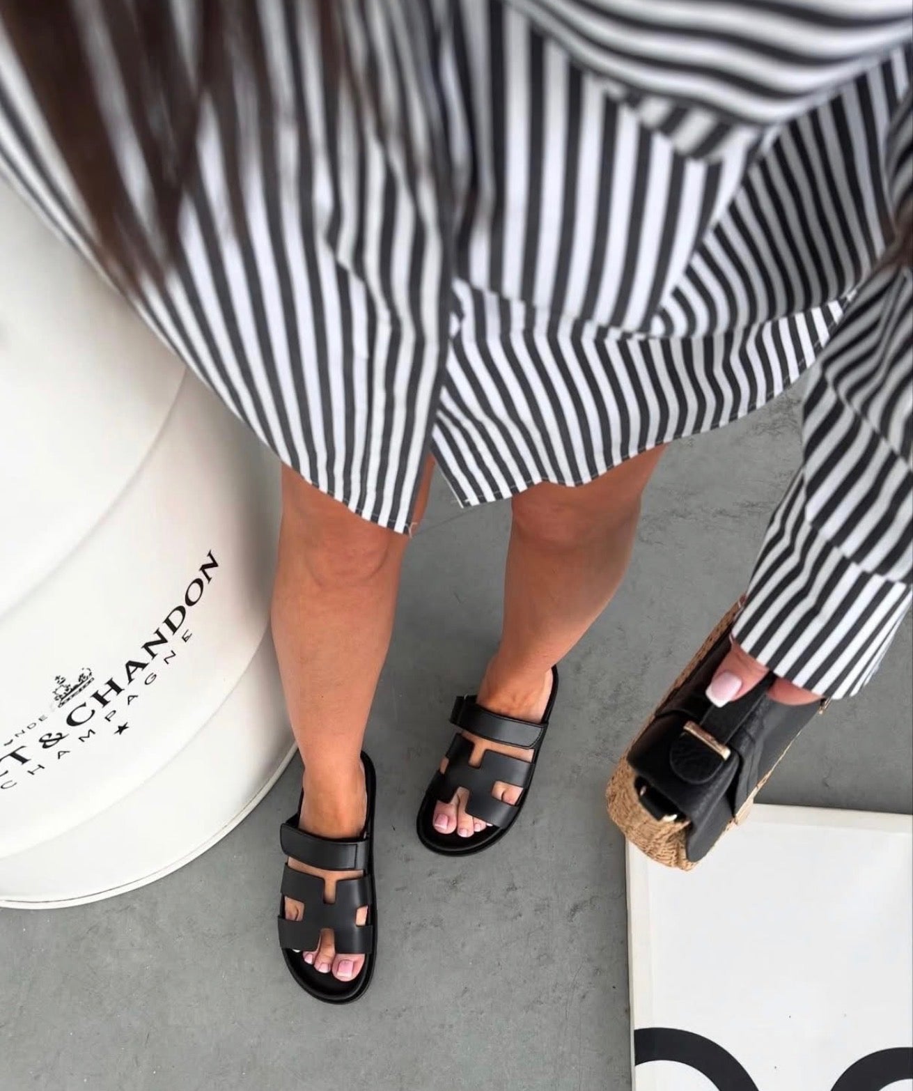 Czarne klapki Milano Chic